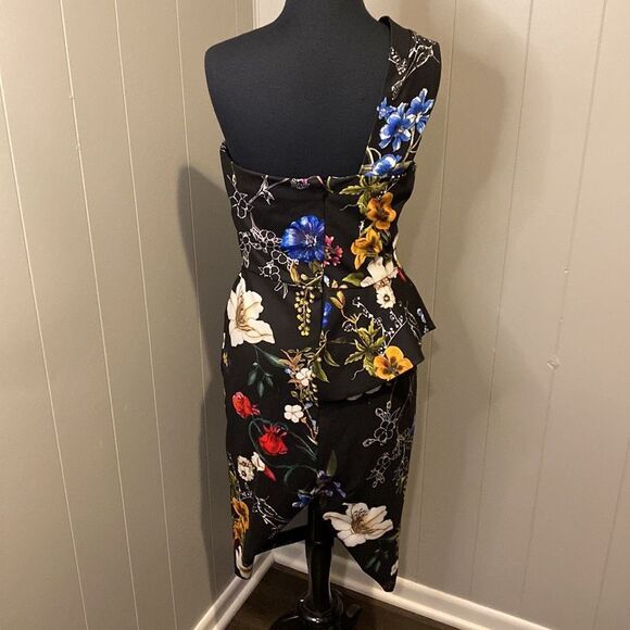 Parker Black 4 Kysha Cold Shoulder Floral Dress Shoulder Strap - Picture 6 of 9